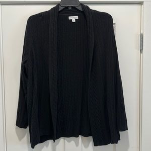 Kim Rogers 3X Black cardigan. Open front no buttons. Very comfortable.